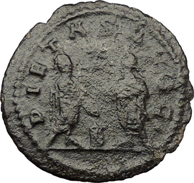 Valerian I & his son Gallienus sacrificing 255AD Ancient Roman Coin i32287