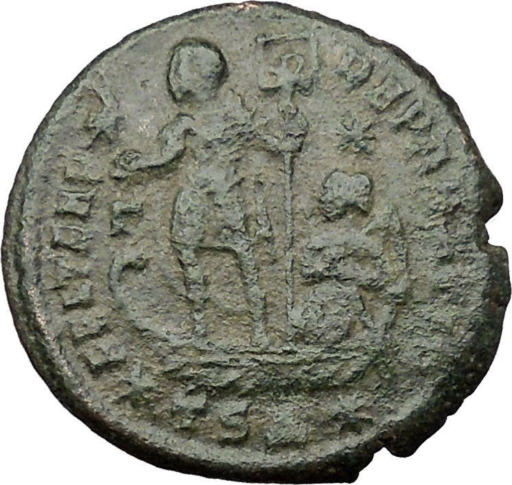 CONSTANTIUS II Constantine the Great son Roman Coin Christ monog Labarum i32157