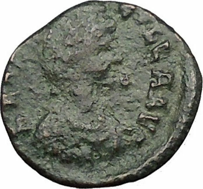 AELIA FLACILLA 378AD Ancient Rare Roman Coin VICTORY CHI-RHO Christ monog i32805