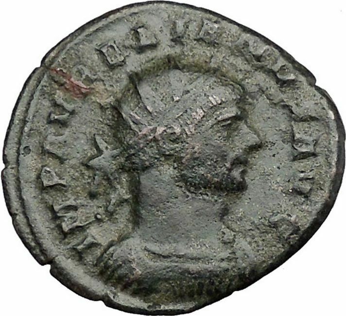 AURELIAN 270AD RARE Ancient Roman Coin Victory Nike flying i32986