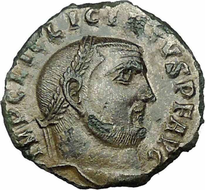 LICINIUS I Constantine I the Great enemy Roman Coin Genius w Sol head i34198