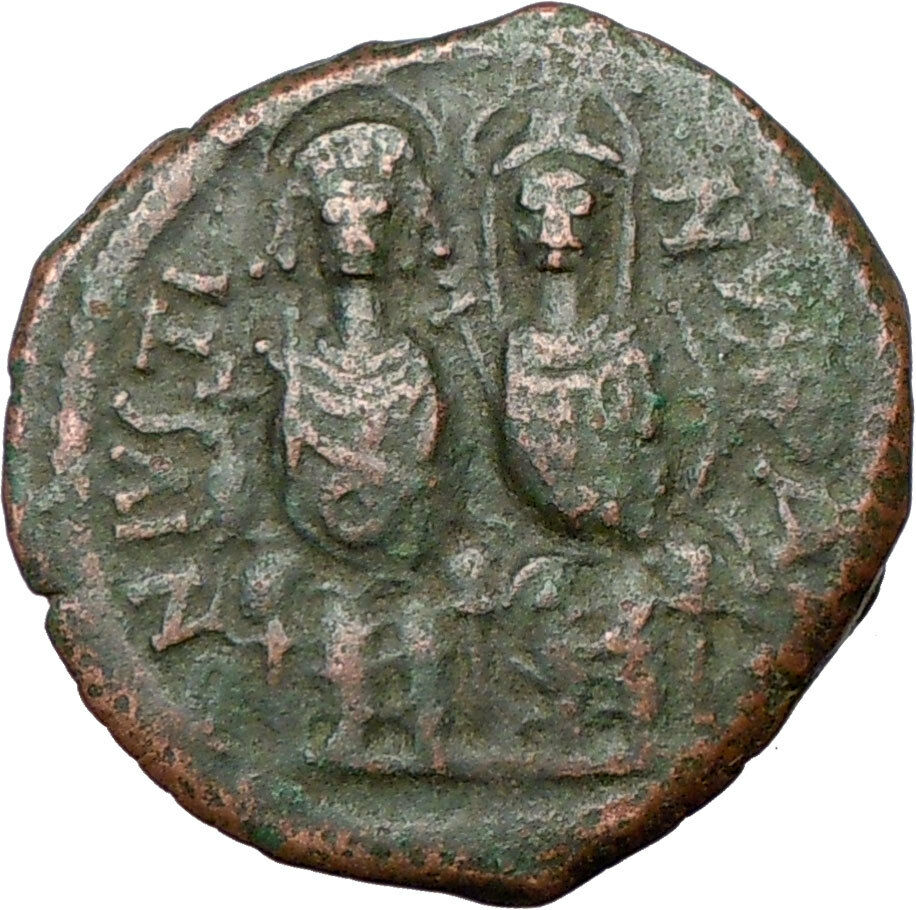 JUSTIN II & Queen Sophia 565AD Ancient Byzantine Coin Large M i20062