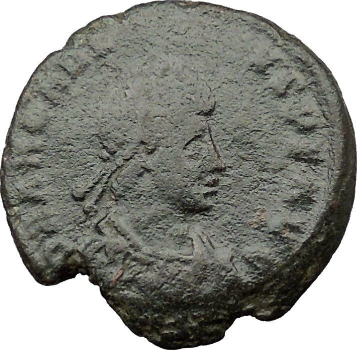 ARCADIUS w labarum 392AD Ancient Roman Coin Chi-Rho Christ monogram i32299