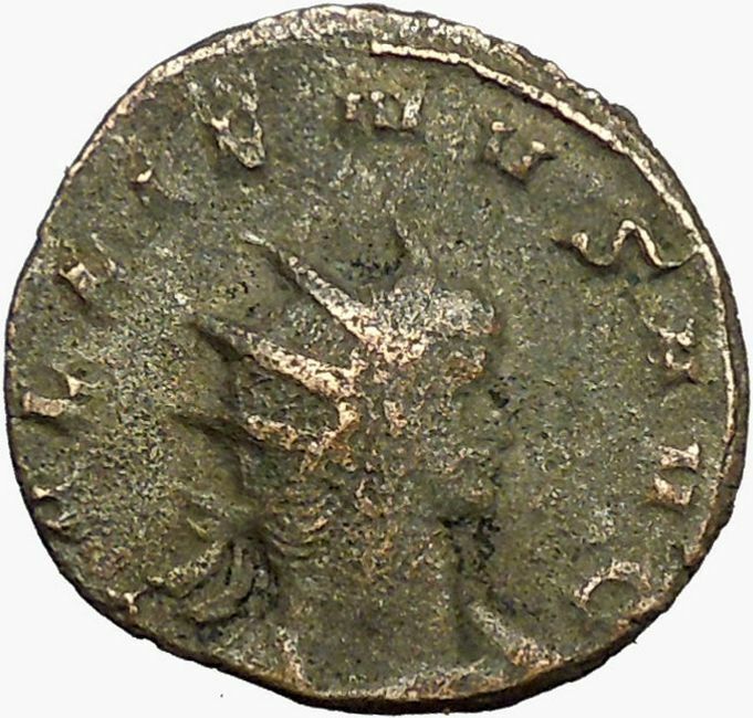 GALLIENUS son of Valerian I 260AD Ancient Roman Coin PAX PEACE Cult i34816