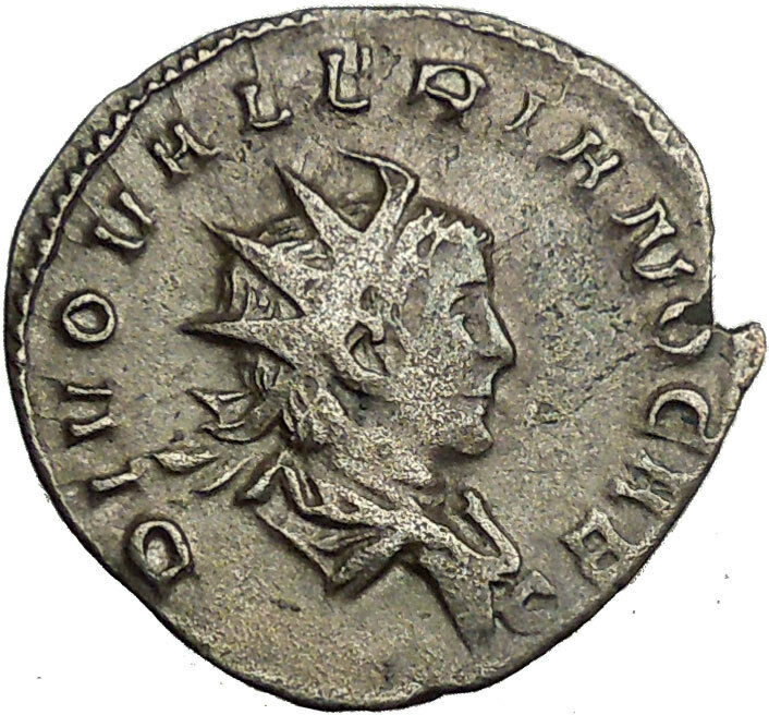 Valerian II riding eagle Valerian I grandson Silver Ancient Roman Coin i34135