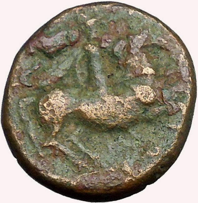 PELINNA Thessaly 306BC Mantho w casket Horse man Ancient Greek Coin i33878