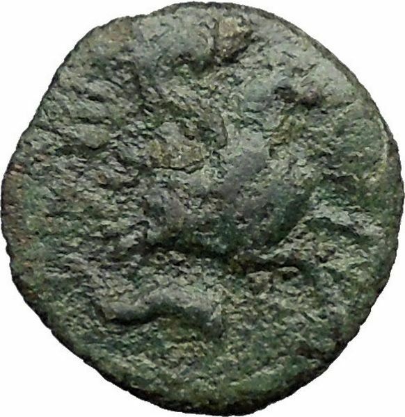 LAMPSAKOS in MYSIA 300BC Poseidon Pegasus Dolphin Ancient Greek Coin i31824