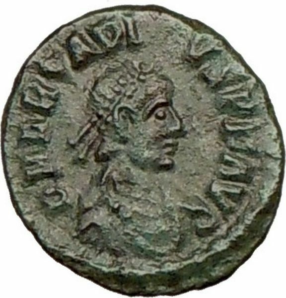 ARCADIUS 383AD Authentic Ancient Roman Coin Victory Nike AVGEL i17328