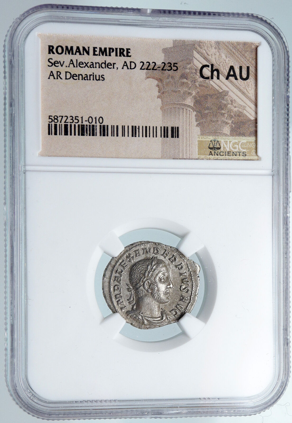 SEVERUS ALEXANDER Ancient 235AD Rome OLD Silver Roman Denarius Coin NGC i89847