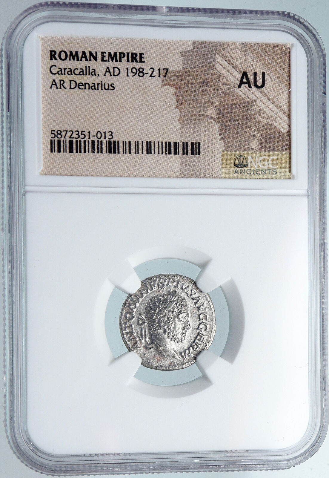 CARACALLA Ancient Vintage 198AD Old Silver Roman DENARIUS Coin APOLLO NGC i89849