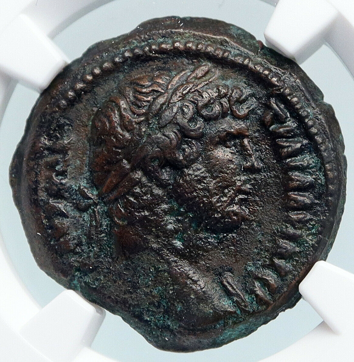 HADRIAN Ancient ALEXANDRIA EGYPT Old Roman Diobol Coin TORCH DEMETER NGC i89850