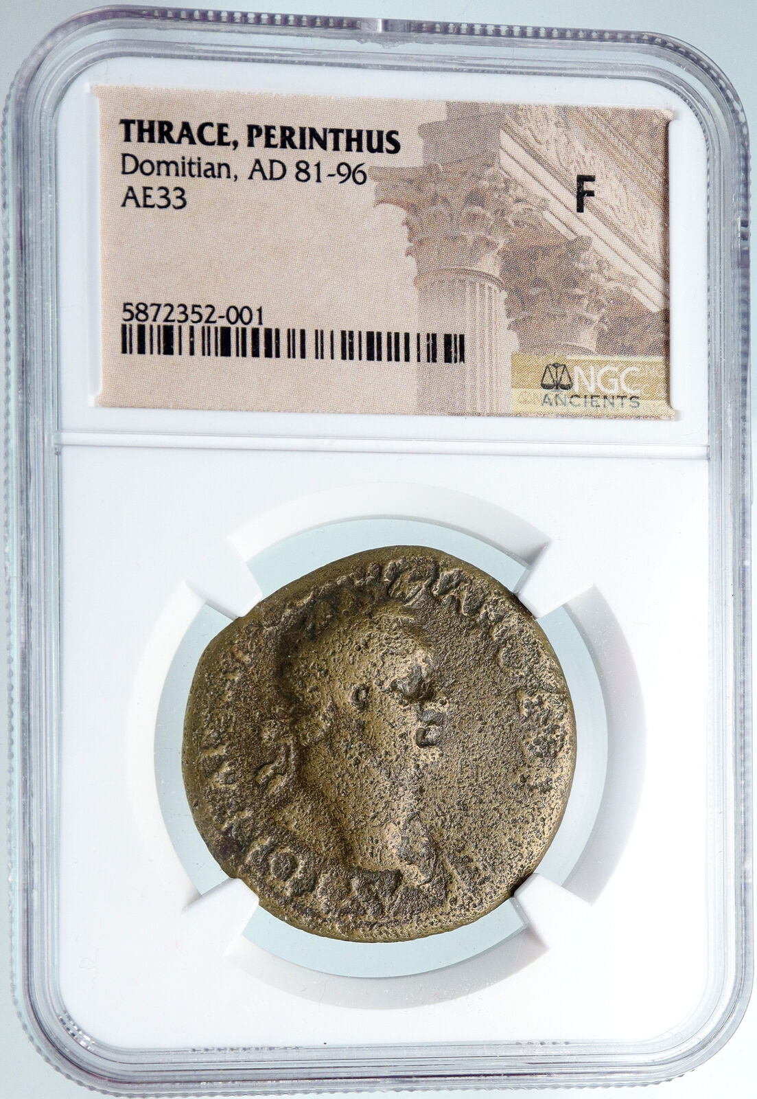 DOMITIAN Authentic Ancient 93AD Perinthus THRACE Old Roman Coin TYCHE NGC i89853