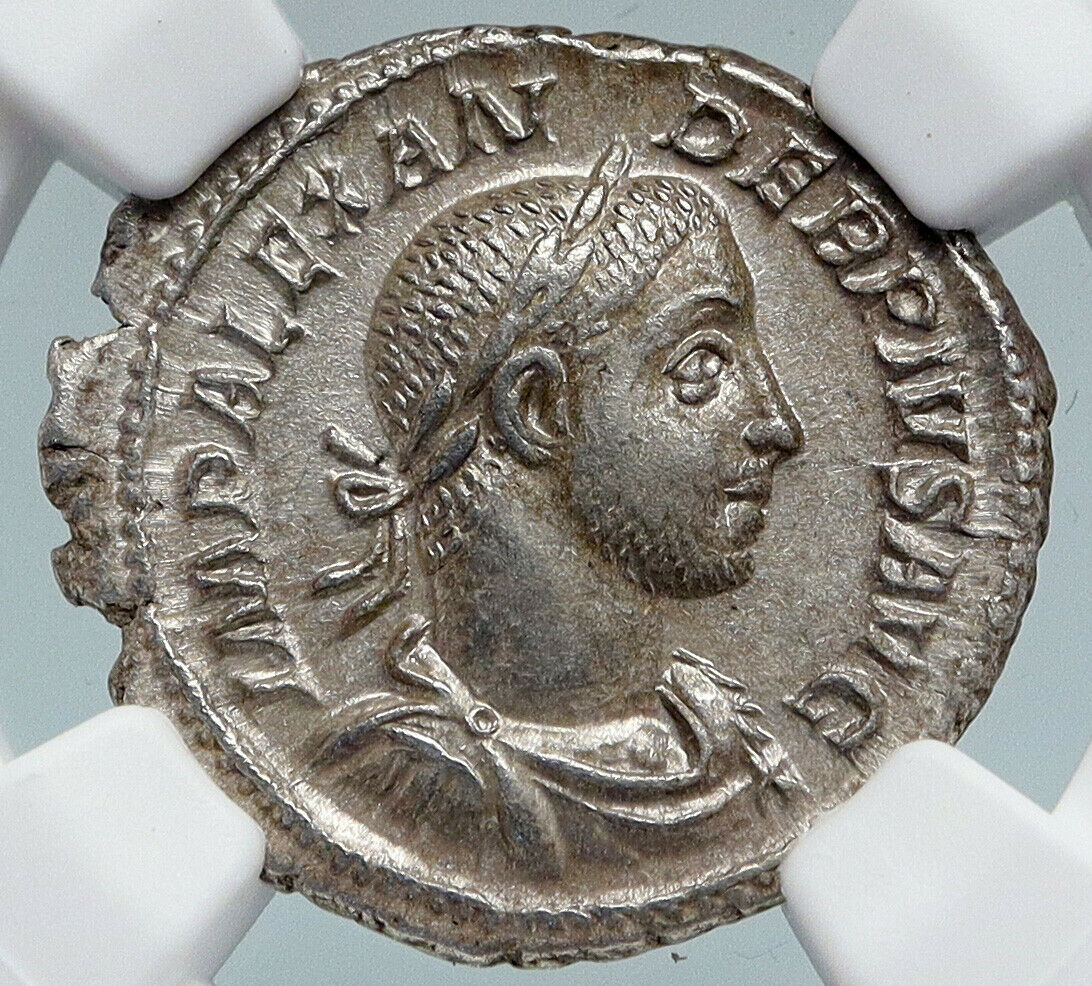 SEVERUS ALEXANDER Ancient 232AD Rome OLD Silver Roman Denarius Coin NGC i89840