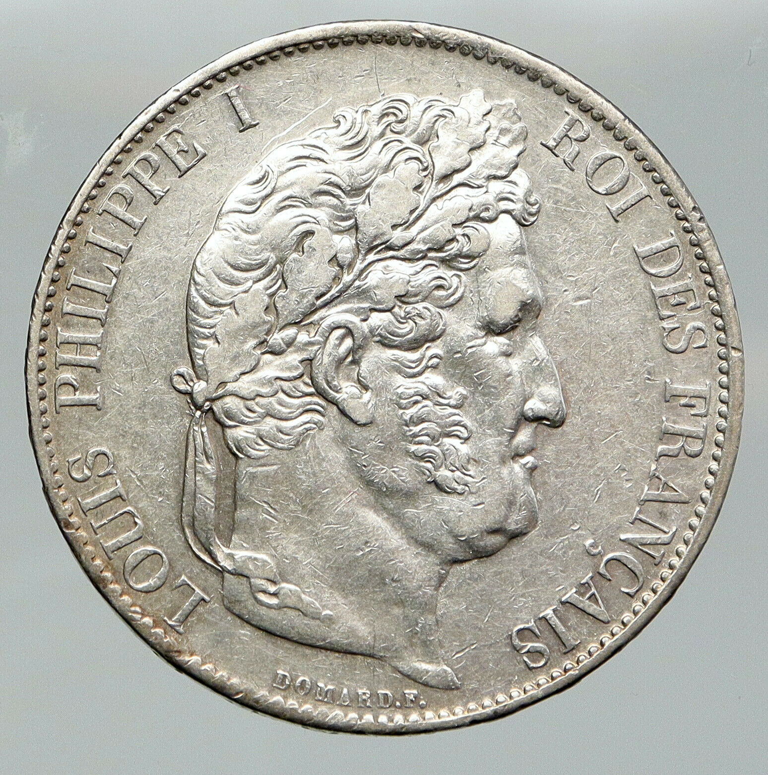 1845 FRANCE King Louis Philippe I French Antique OLD Silver 5 Francs Coin i91972