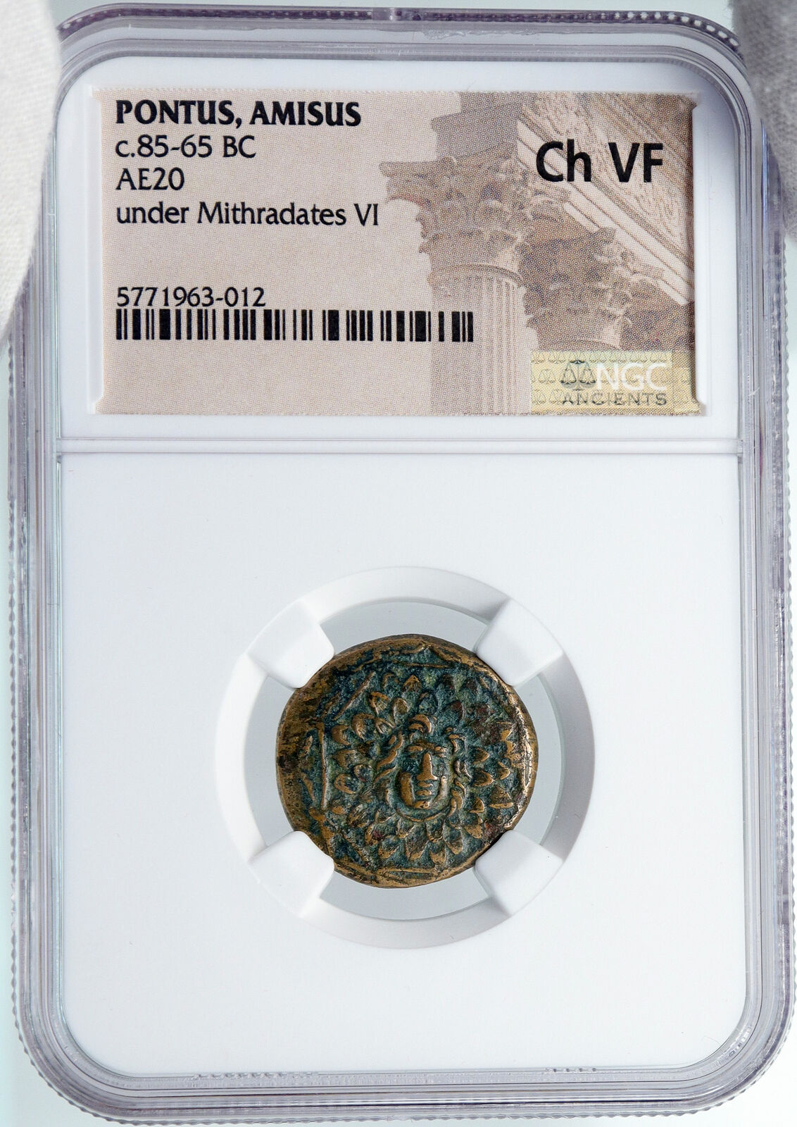 AMISOS PONTUS 85BC Mithradates VI the Great OLD AEGIS Nike Greek Coin NGC i89158