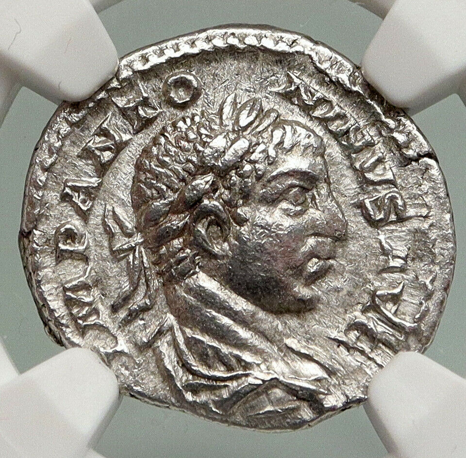 ELAGABALUS Authentic Ancient 219AD Silver Roman Coin w FIDES FIDELITY NGC i87431