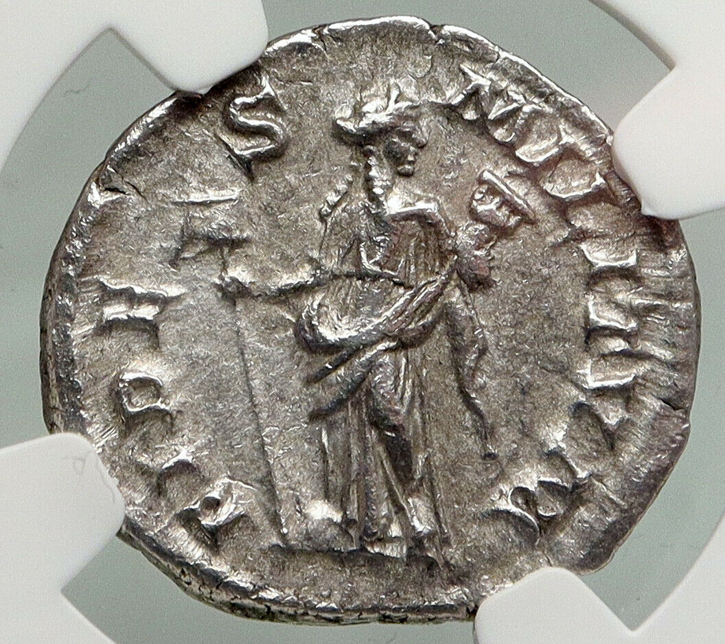 ELAGABALUS Authentic Ancient 219AD Silver Roman Coin w FIDES FIDELITY NGC i87431