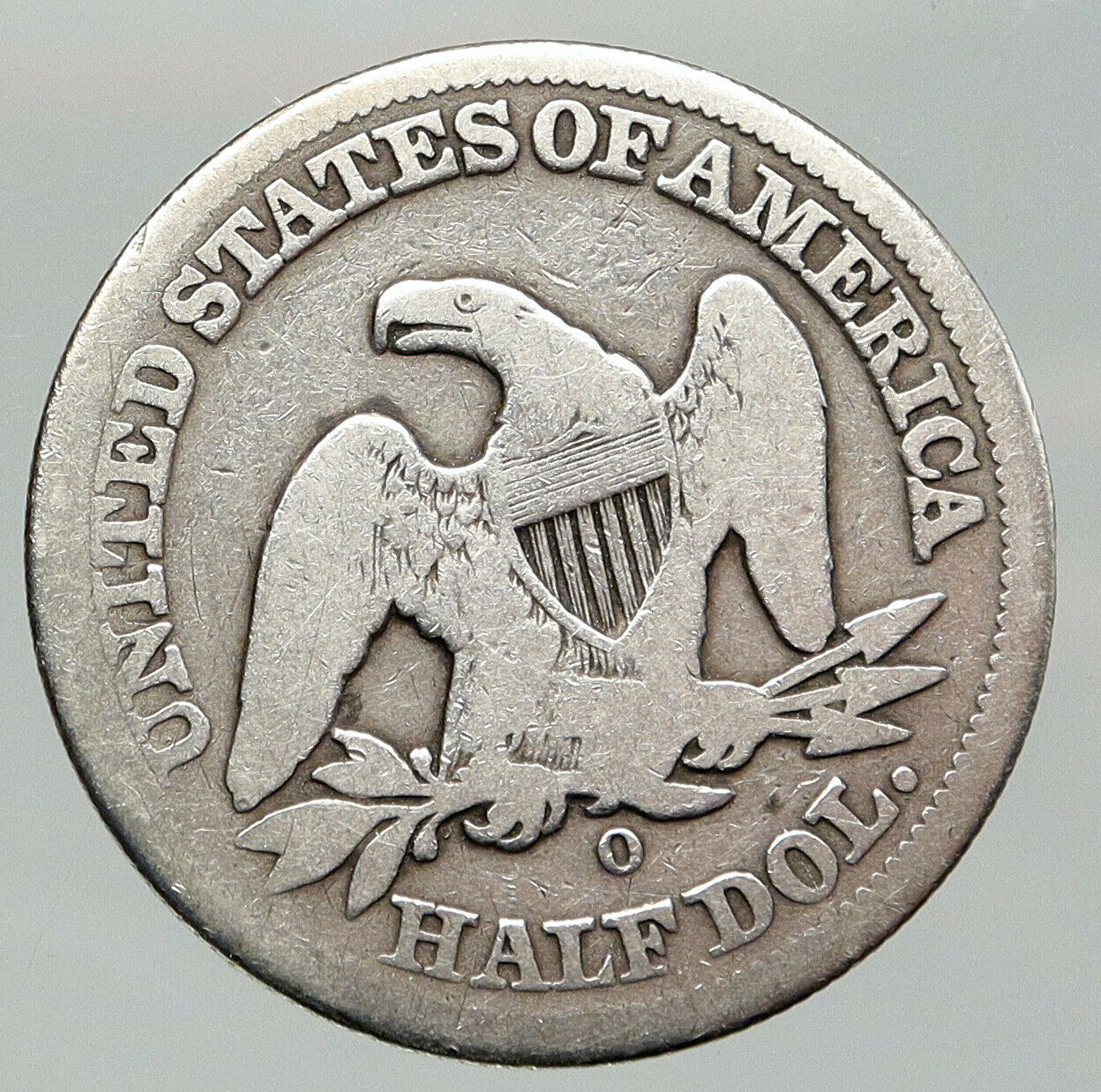 1854 O UNITED STATES US Silver SEATED LIBERTY Half Dollar Coin w EAGLE i91987