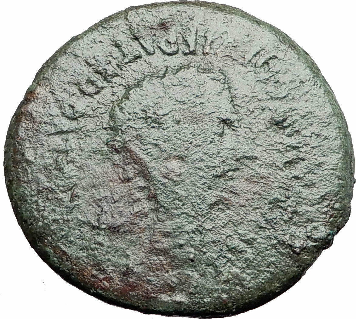 AUGUSTUS 2BC Bilbilis Spain Wreath Scarce Authentic Ancient Roman Coin i57886