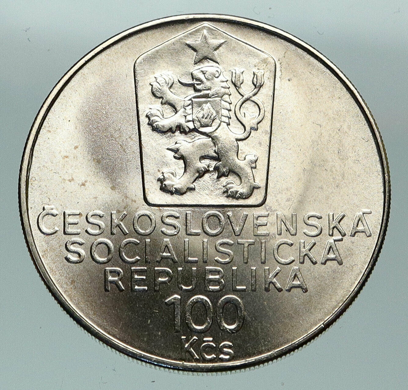 1990 CZECH REPUBLIC Czechoslovakia KAREL CAPEK Old Silver 100 Korun Coin i84726