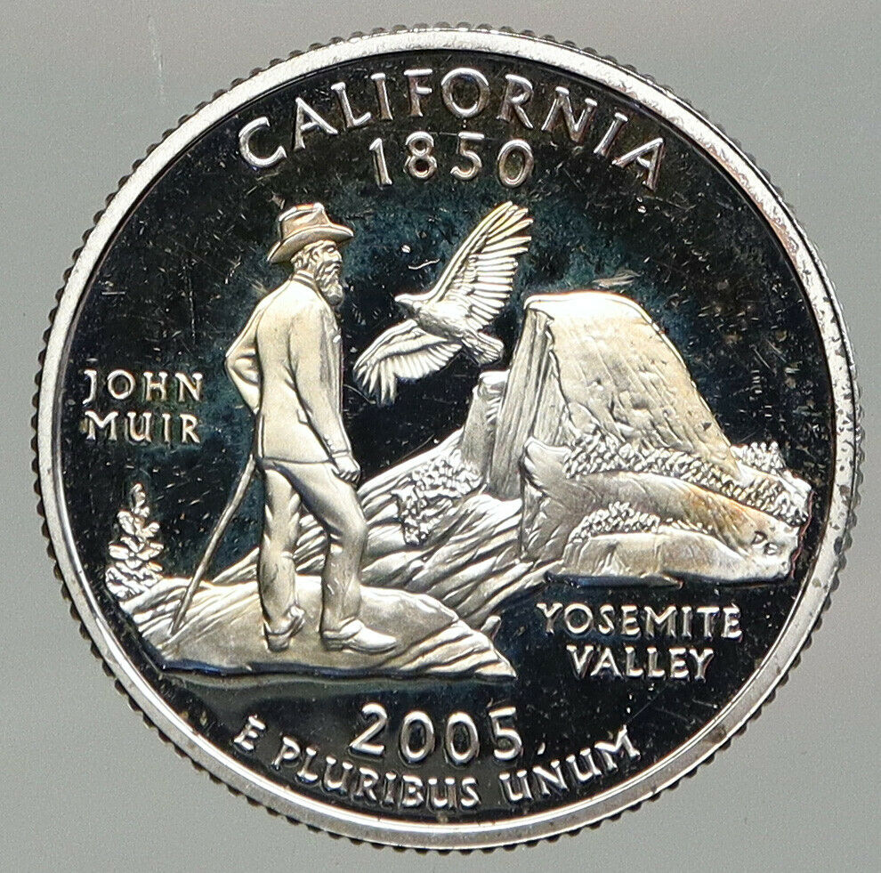 2005 UNITED STATES USA Washington CALIFORNIA Proof Silver Quarter Coin i92653