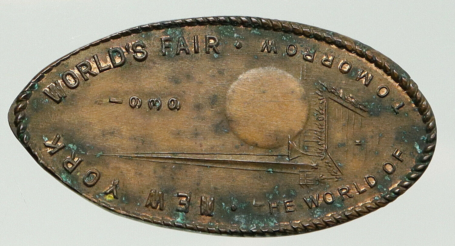 1939 USA NY WORLDS FAIR Wrold of Tomorrow Flushing QUEENS Old Medal Token i92060