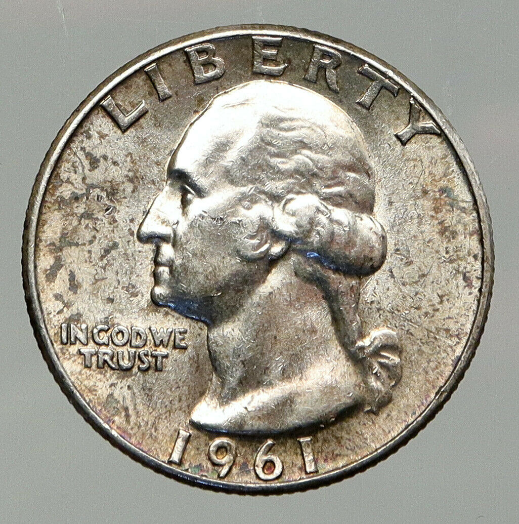 1961 P UNITED STATES USA President Washington VINTAGE Silver Quarter Coin i92655