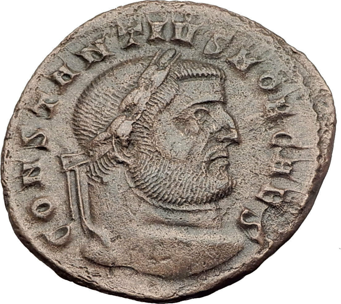 CONSTANTIUS I Chlorus as Caesar 298AD Ticinum Follis Ancient Roman Coin i63192