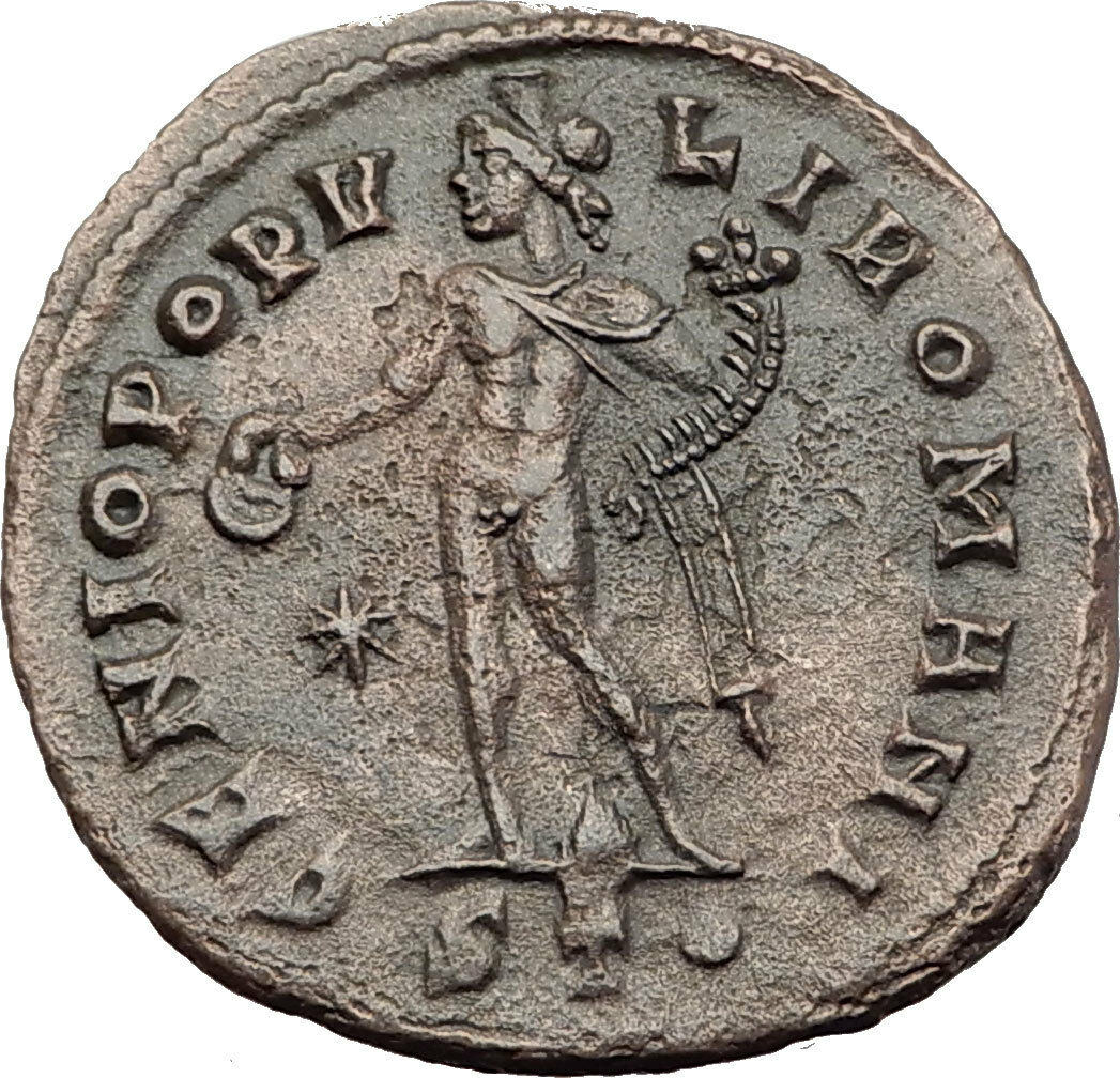 CONSTANTIUS I Chlorus as Caesar 298AD Ticinum Follis Ancient Roman Coin i63192