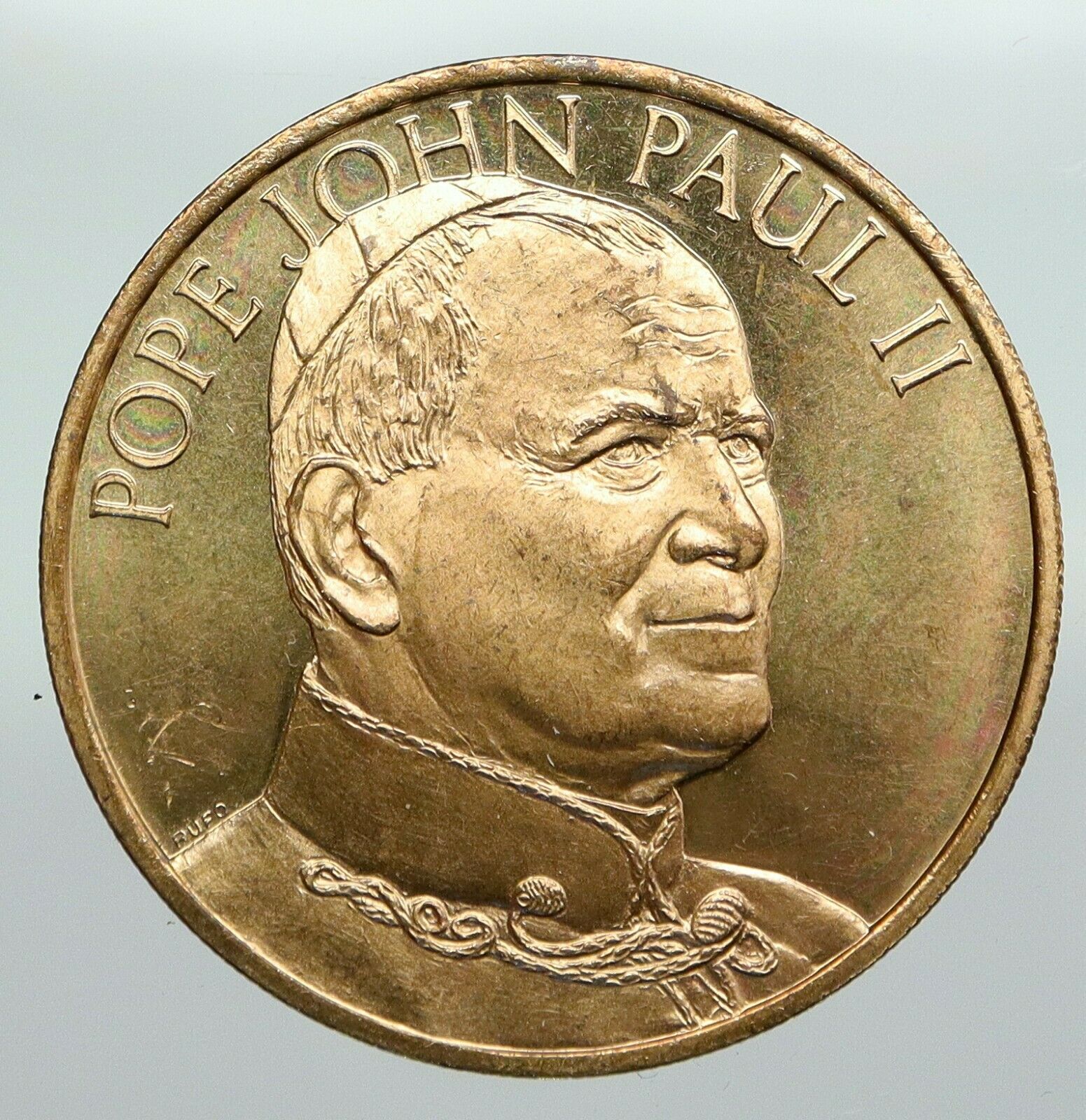 1976 USA ITALY POPE John Paul II Christian Silver Medal Vatican & Cross i91882