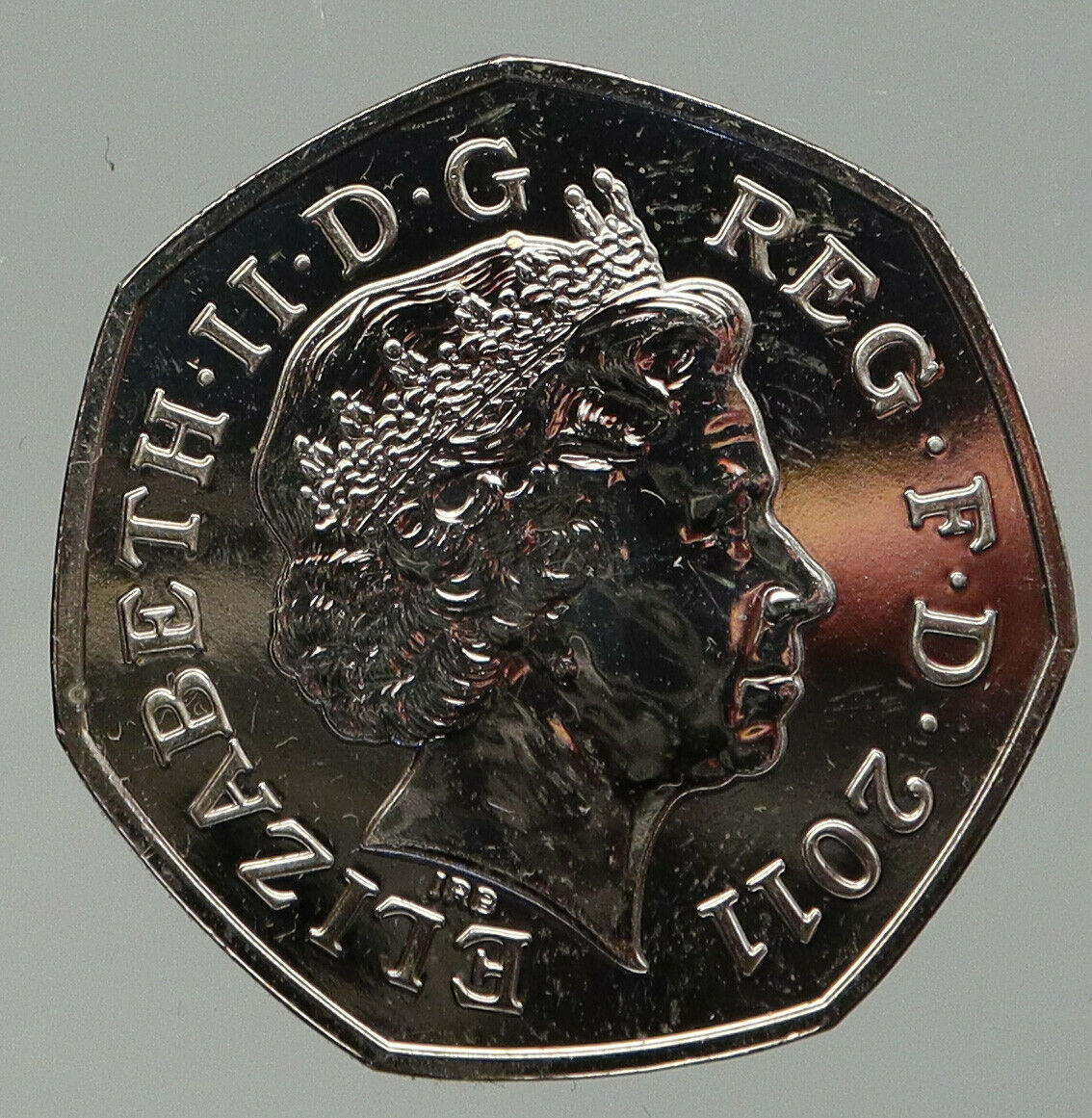 2011 UK Great Britain QUEEN ELIZABETH II Vintage Triathlon 50 PENCE Coin i92547