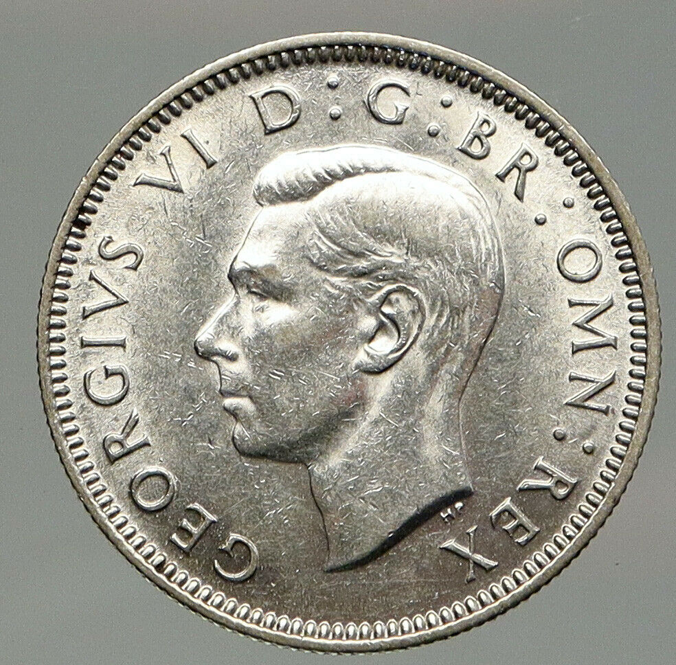 1940 United Kingdom UK Great Britain GEORGE VI Lion Silver Shilling Coin i92543