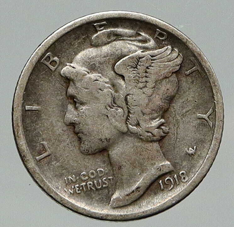 1931 D UNITED STATES Mercury Winged Liberty Head Dime Silver Coin Fasces i91855