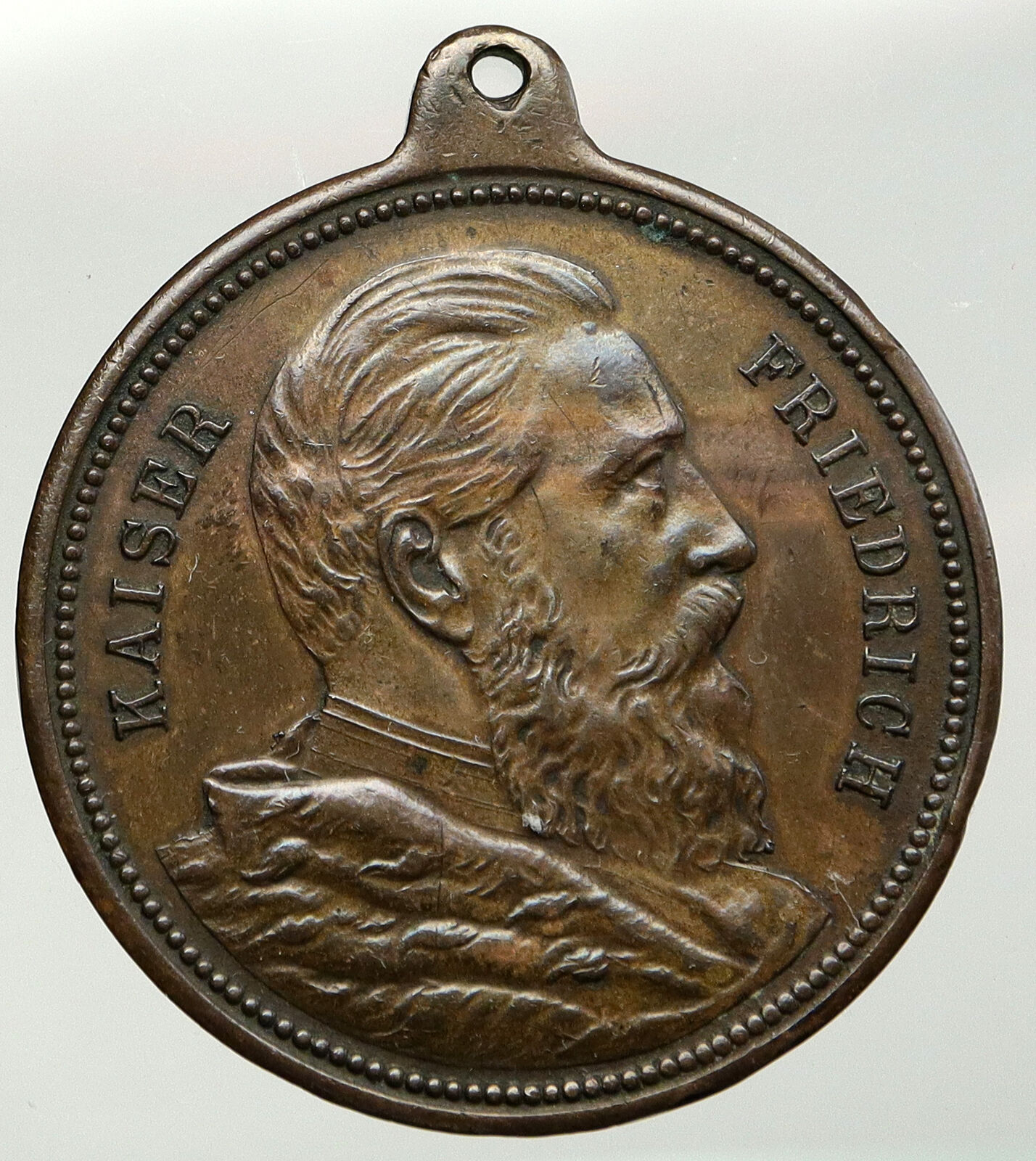 1888 PRUSSIA Germany KING FRIEDRICH III Antique VINTAGE OLD Medal i92519