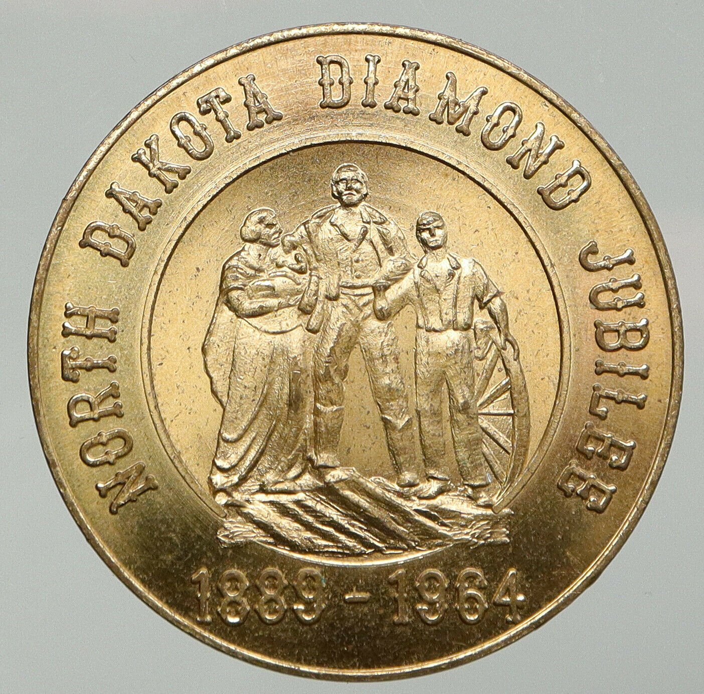 1964 United States USA North Dakota DIAMOND JUBILEE Vintage OLD Medal i92735