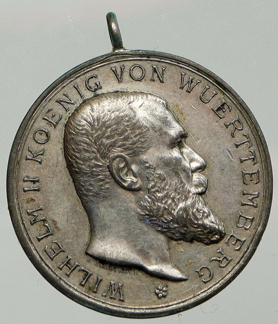 1918 GERMAN STATES Wurttemberg WILHELM II OLD World War I Silver Medal i92741