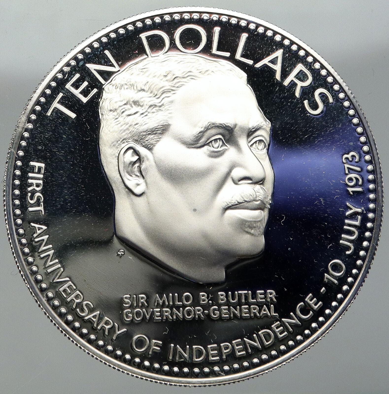 1974 BAHAMAS Large Independence Milo Butler VINTAGE Proof Silver $10 Coin i92762