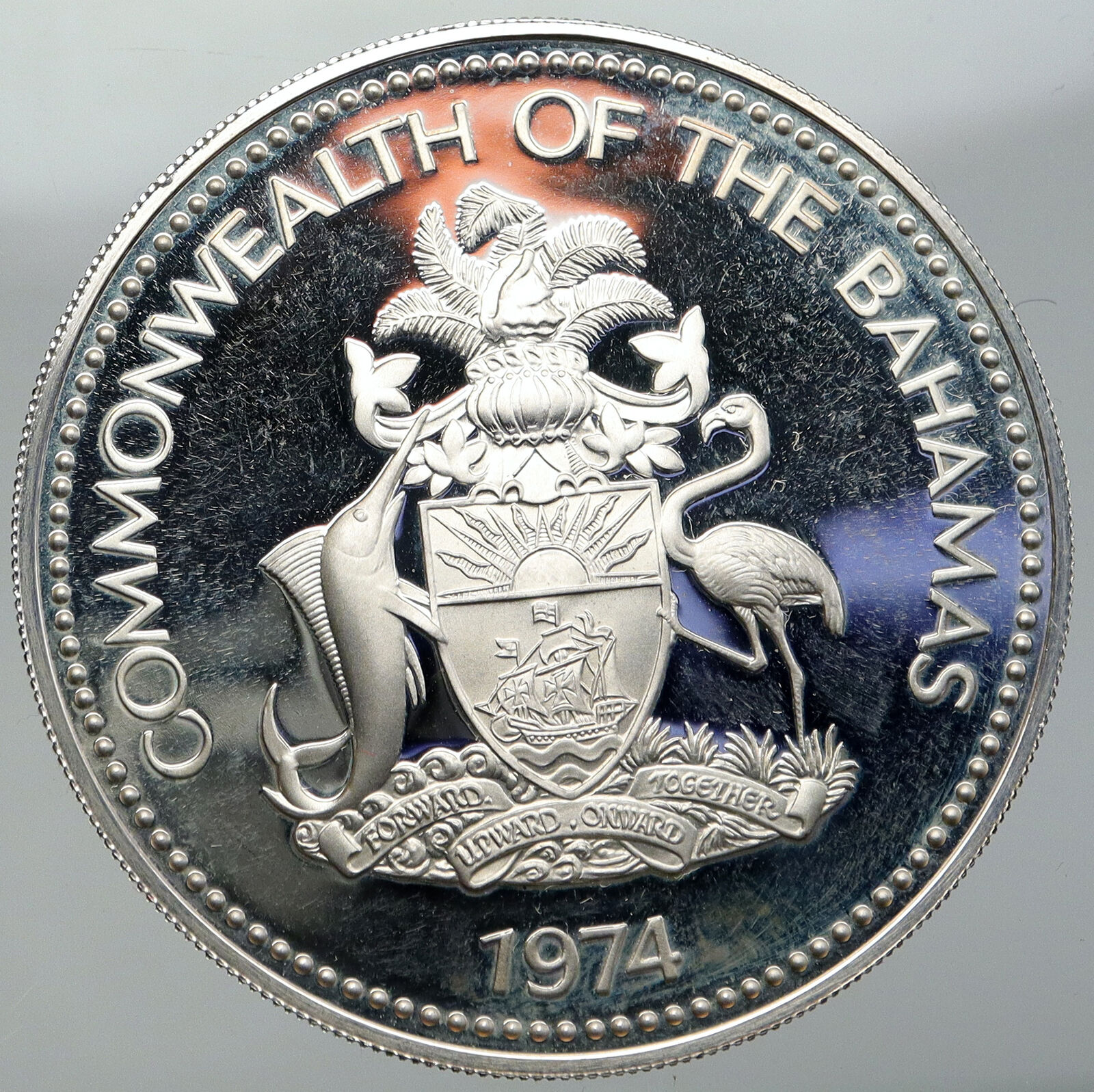 1974 BAHAMAS Large Independence Milo Butler VINTAGE Proof Silver $10 Coin i92762