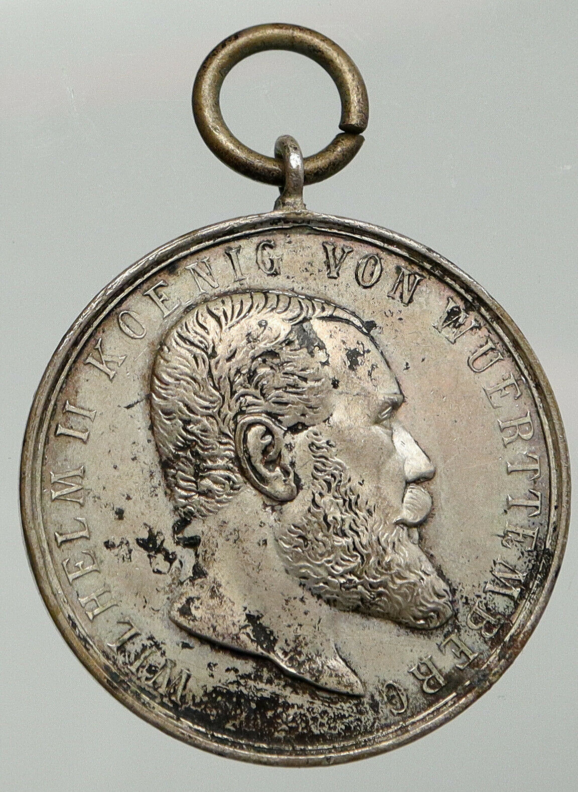 1918 GERMAN STATES Wurttemberg WILHELM II OLD World War I Silver Medal i92739