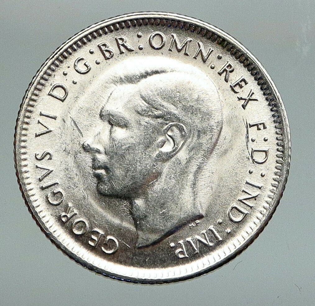 1943S AUSTRALIA King George VI of United Kingdom Silver Shilling Coin RAM i91622