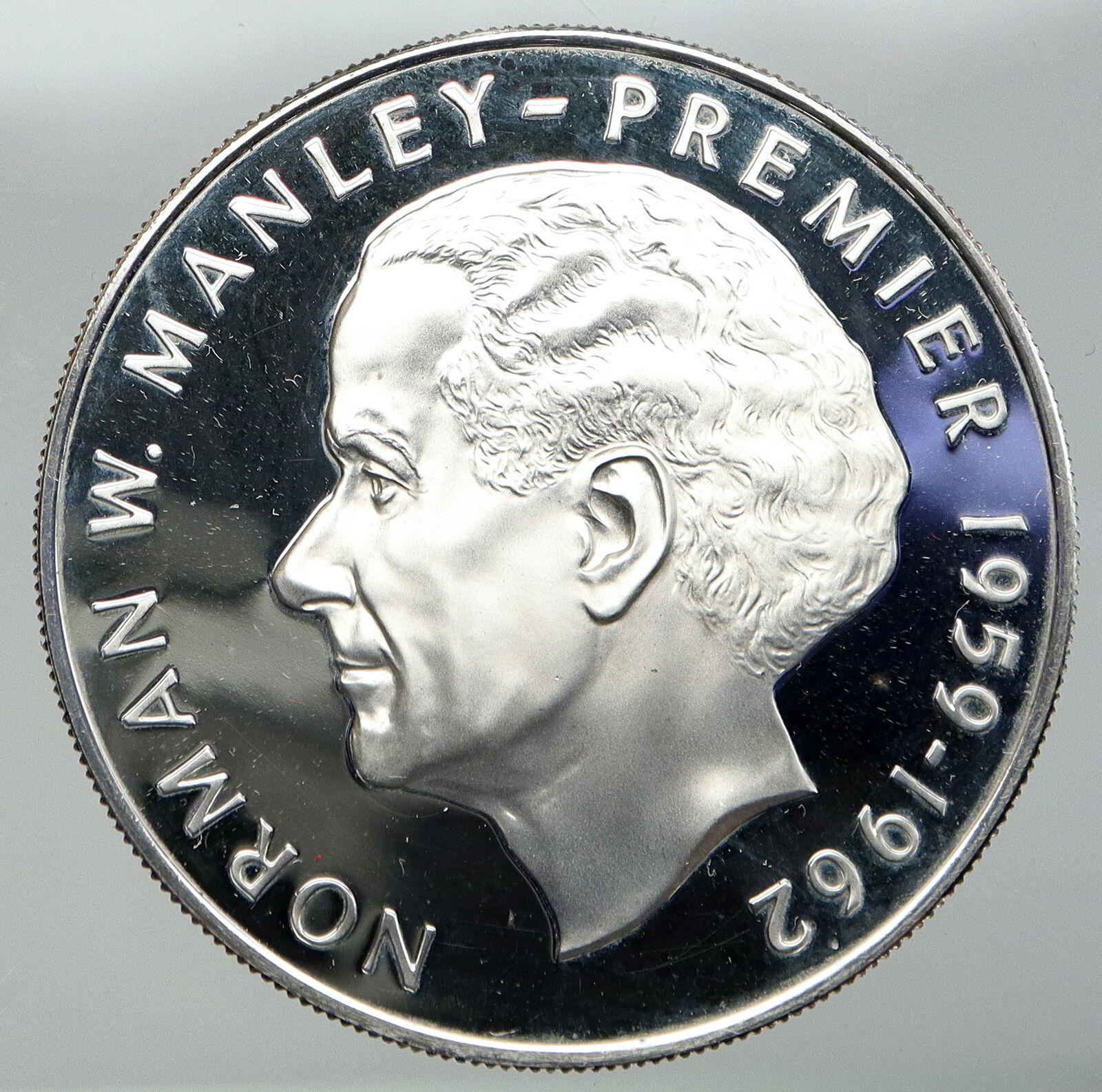 1973 JAMAICA Proof HUGE Premier Norman W Manley Proof Silver 5Dollar Coin i92773