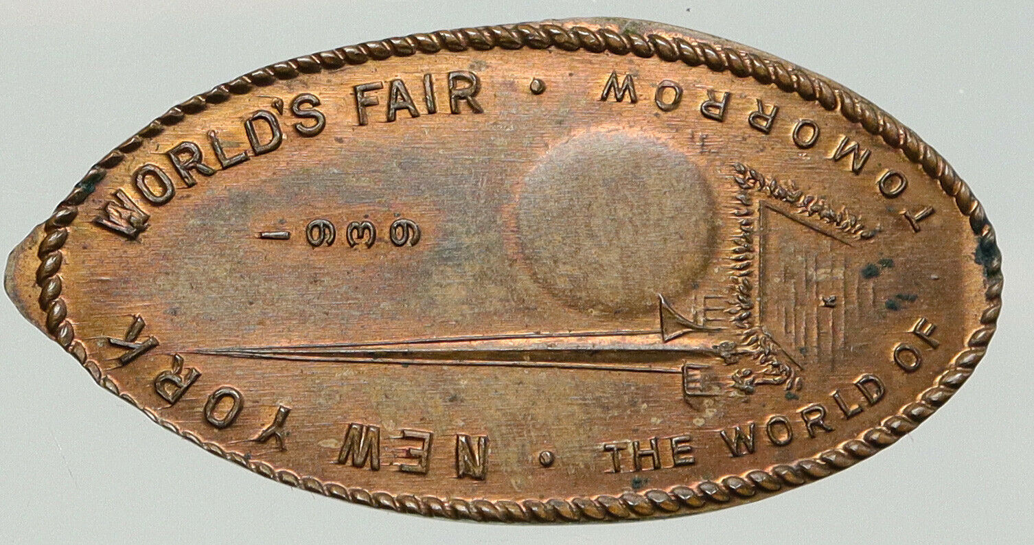 1939 USA NY WORLDS FAIR Wrold of Tomorrow Flushing QUEENS Old Medal Token i92030