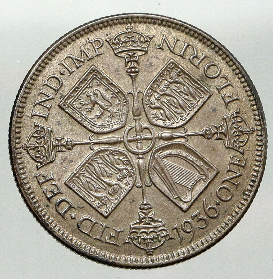 1936 United Kingdom Great Britain GEORGE V Silver Florin 2 Shillings Coin i92034