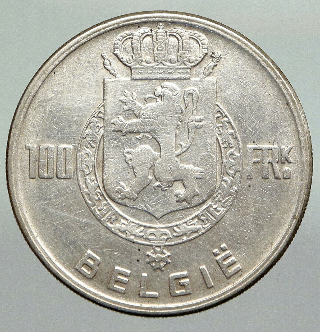 1949 BELGIUM Kings Leopold I II III & Albert I OLD Silver 100 Francs Coin i92249