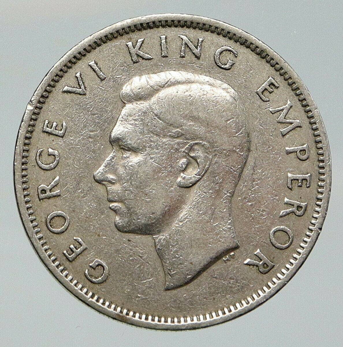 1947 NEW ZEALAND under UK King George VI Silver Florin Coin w KIWI BIRD i92080