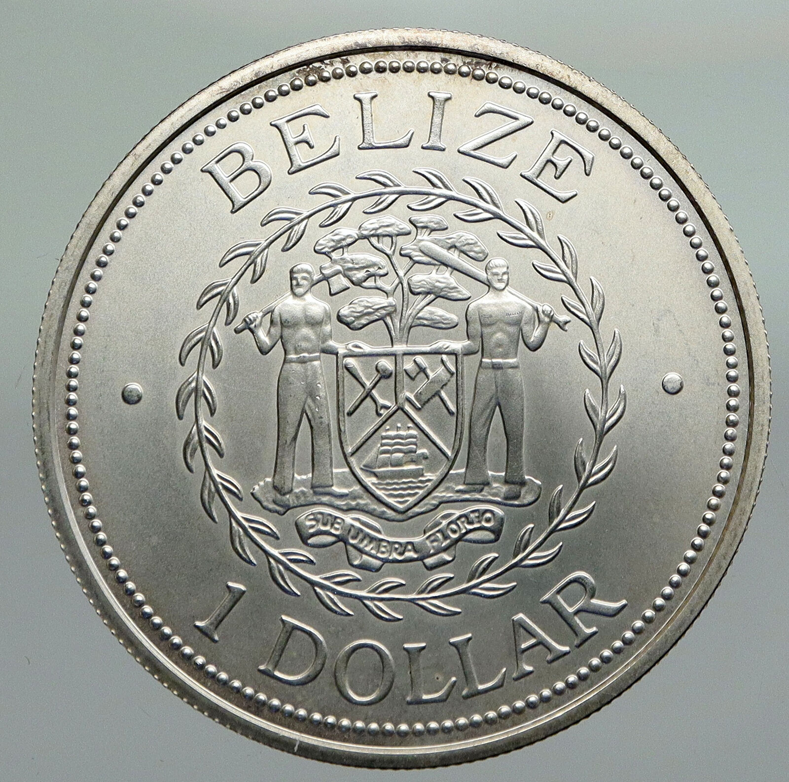 2002 BELIZE Elizabeth II MAYAN KING Antique VINTAGE Proof Silver $1 Coin i92349