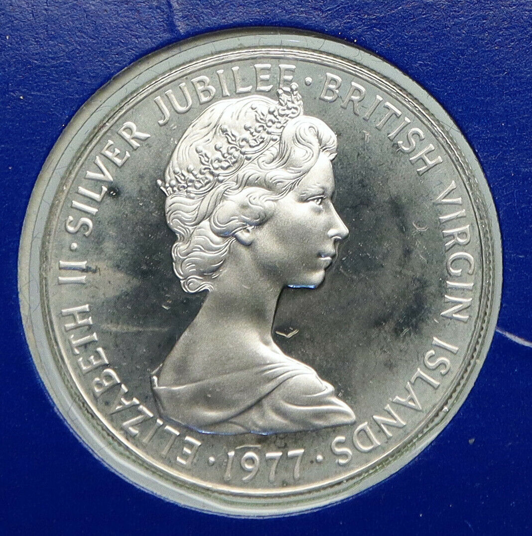 1977 British Virgin Islands UK Queen Elizabeth II BIRD Proof Silver Coin i92350