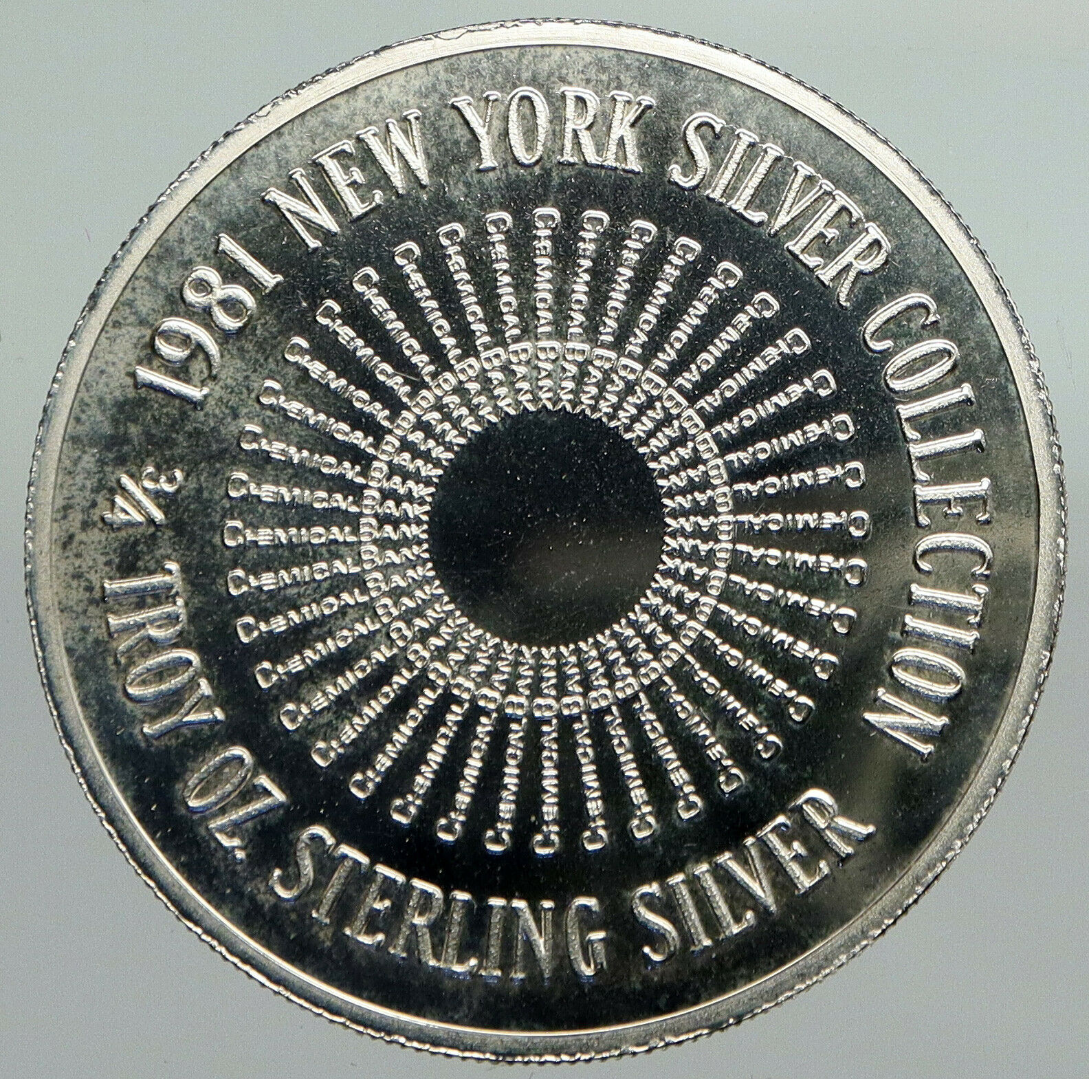 1981 USA New York NYC Brooklyn Bridge VINTAGE OLD Big Proof Silver Medal i92366