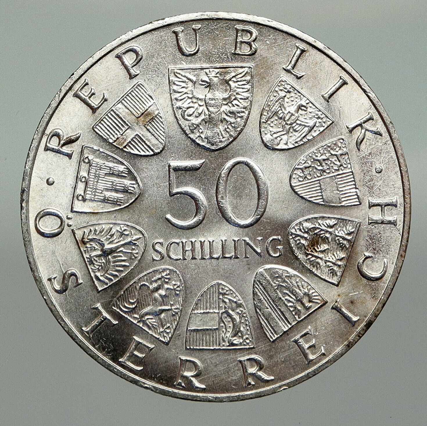 1969 AUSTRIA King Maximilian I Antique Silver 50 Schilling Austrian Coin i92327