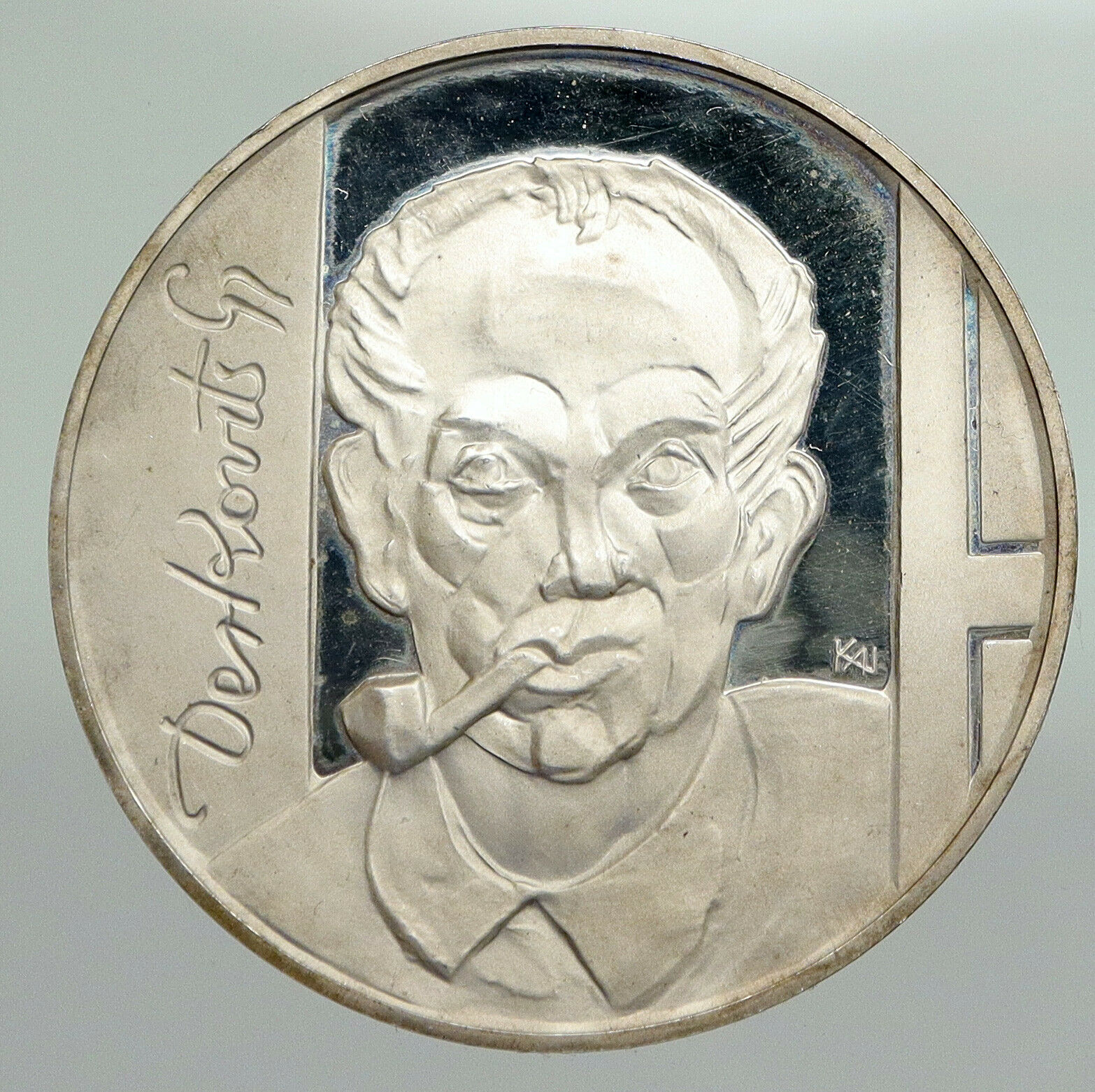 1976 HUNGARY Painter GUYLA DERKOVITS Antique Silver Proof 200 Forint Coin i92217